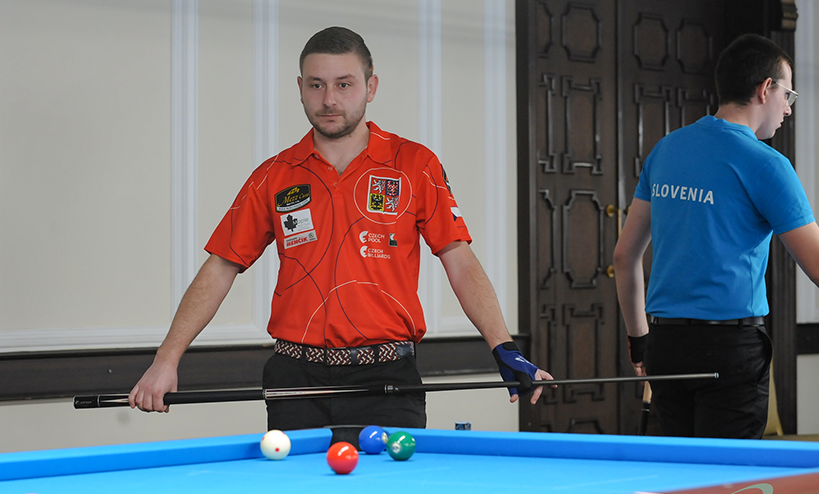 Mistrovství Evropy 2021 disciplína 10 ball – Hybler 5. místo, Urban 9. místo