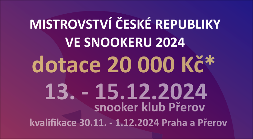 MČR SNOOKER 2024 OZNÁMENÍ